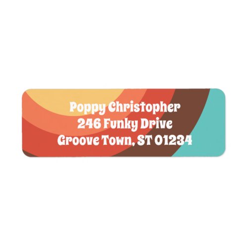 Groovy Modern Retro Colorful Curves Bold Friendly Label