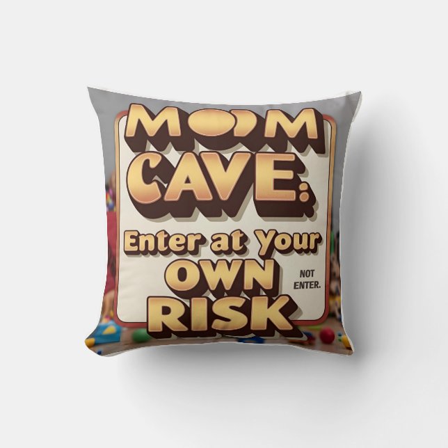 Groovy Mom Cave Pillow - Retro 3D  (Front)