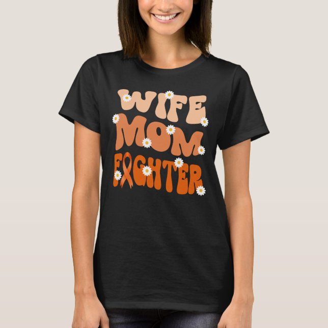 groovy mom wife fighter multiple sclerosis MS awar T-Shirt (Front)