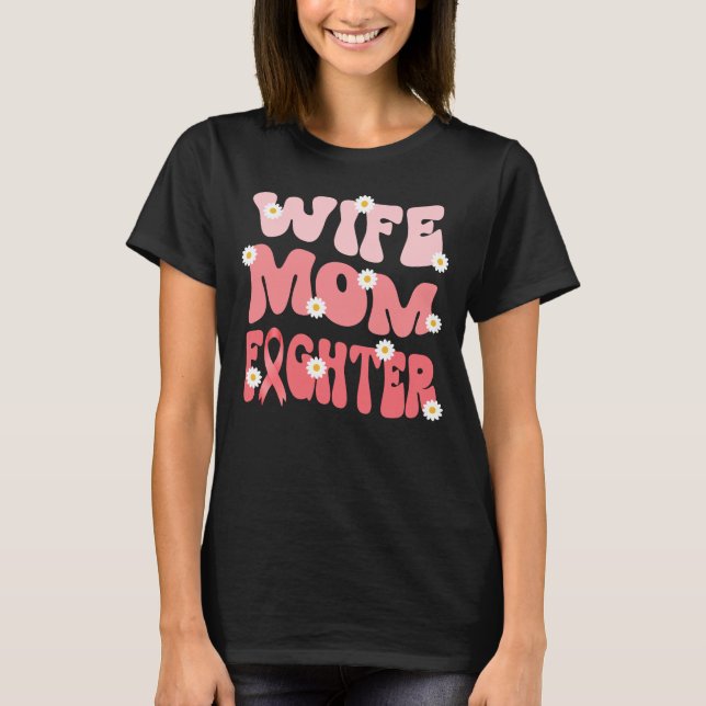 groovy mom wife fighter uterine cancer awareness   T-Shirt (Front)