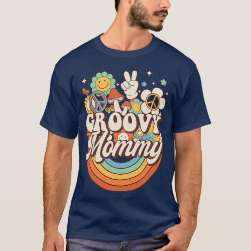 Groovy Mommy Hippie Mushroom Peace Retro 60s 70s A T_Shirt
