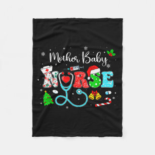 Groovy Mother Baby Nurse Christmas Matching Xmas N Fleece Blanket