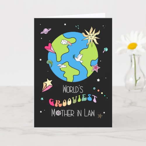 Groovy Mother in Law Mother's Day Card Trippy Art