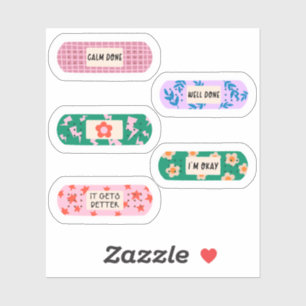 Groovy Motivational Band-Aid – Retro Healing Vibes Sticker