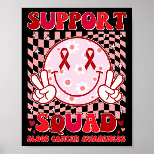 Groovy Motivational Support Squad Blood Cancer Awa Poster