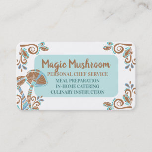 Groovy mushrooms chef catering culinary business card