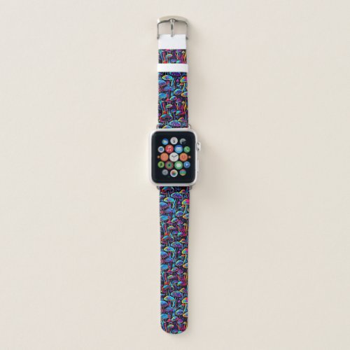 Groovy Mushrooms Pattern Apple Watch Band