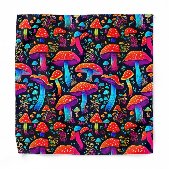 Groovy Mushrooms Pattern Bandana (Front)