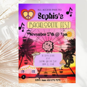 Groovy Music Festival Bachelorette Invitation