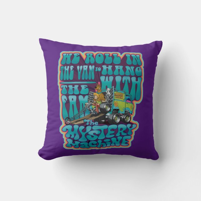 Groovy Mystery Machine Fam Graphic Throw Pillow (Front)