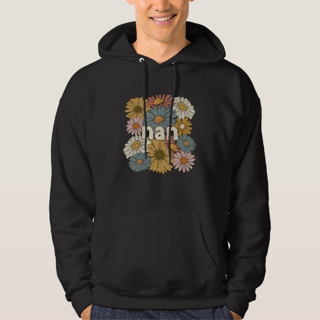 Groovy Nan Grandmother Flowers Nan Grandma Hoodie (Front)