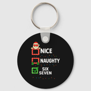 Groovy Naughty Six Seven 67 Christmas Family Xmas  Keychain