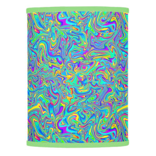 Groovy Neon Liquid Wet Paint Swirls Lamp Shade