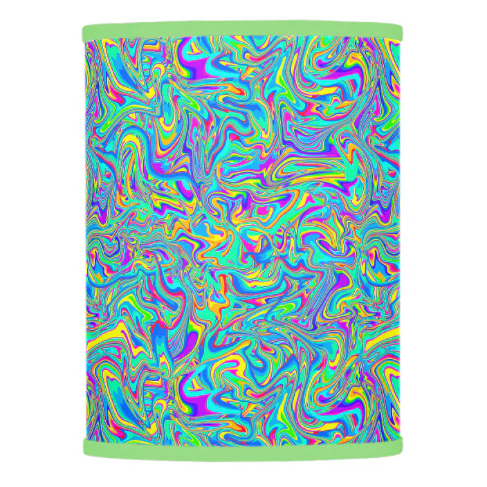 Groovy Neon Liquid Wet Paint Swirls, Trippy Lamp Shade