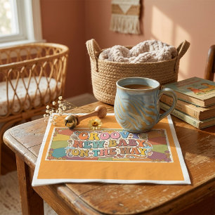 Groovy New Baby on the Way Retro Sunshine Napkins