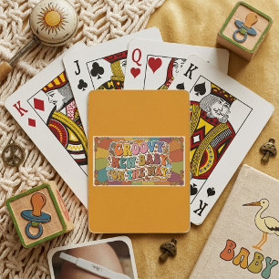 Groovy New Baby on the Way Retro Sunshine Poker Cards