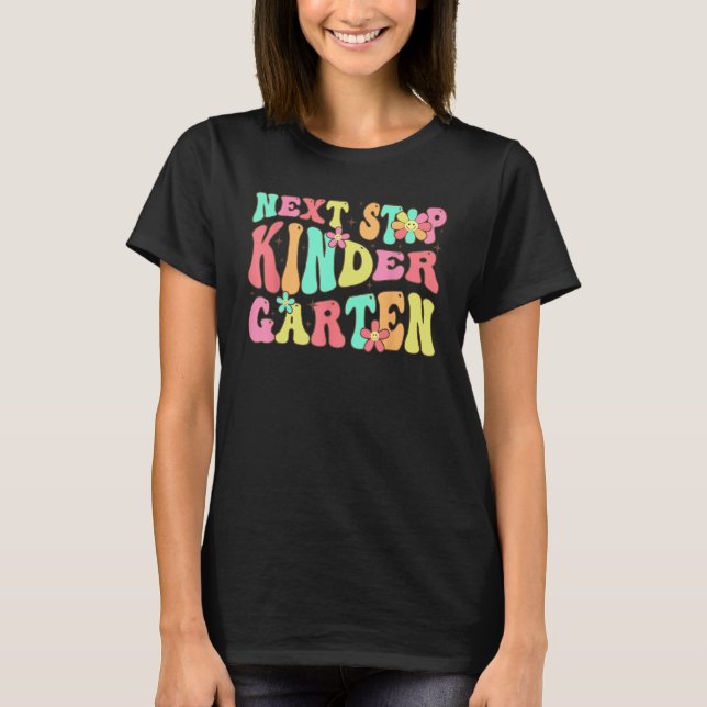 Groovy Next Stop Kindergarten Preschool Graduation T-Shirt (Front)