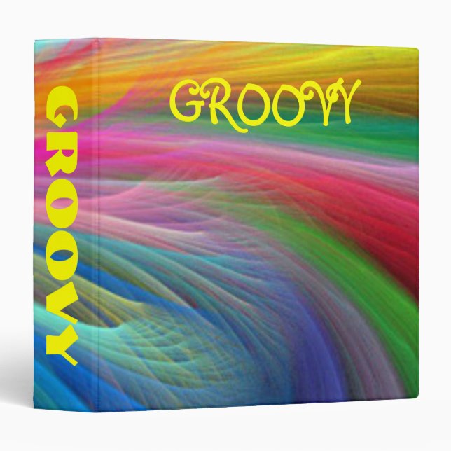 GROOVY NOTEBOOK SCHOOL BINDER - PSYCHEDELIC NEON (Front/Spine)
