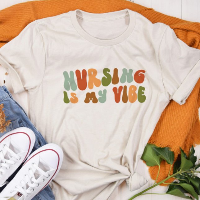 Groovy Nursing Is My Vibe, Healthcare, Nurse Tri-Blend Shirt (Creator Uploaded)