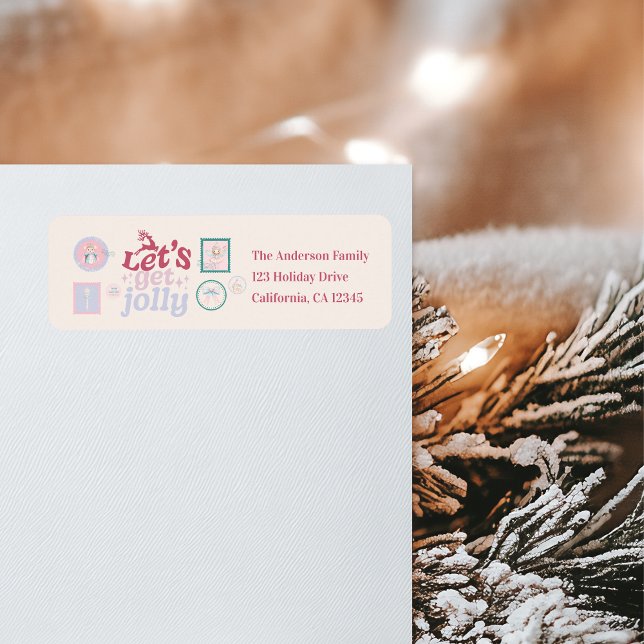 Groovy Nutcracker Retro Pastel Christmas Label (Creator Uploaded)