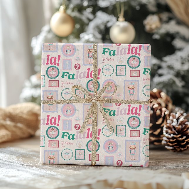 Groovy Nutcracker Retro Pastel Christmas Wrapping Paper (Creator Uploaded)