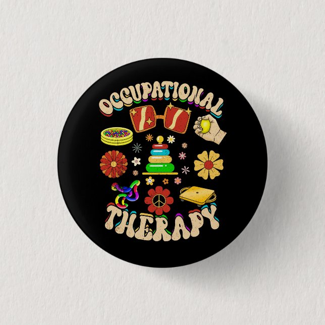 Groovy Occupational Therapy Ot Therapist Ot Month  Button (Front)