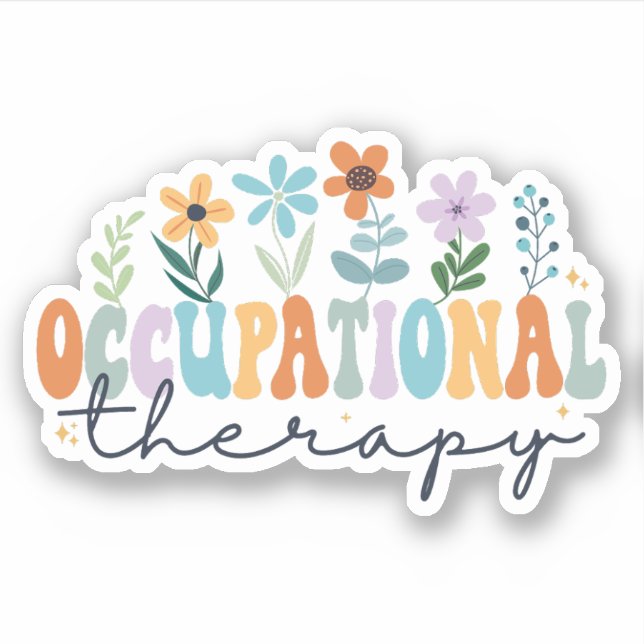 Groovy Occupational Therapy OT Therapist OT Month Sticker (Front)