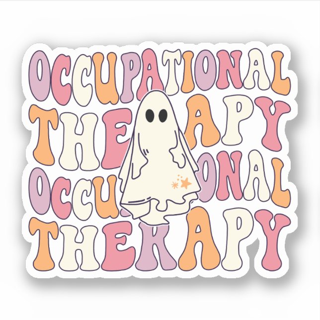 Groovy Occupational Therapy Therapist Halloween OT Sticker (Front)