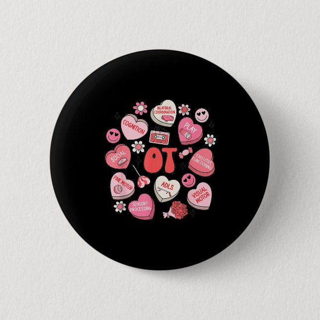 Groovy Occupational Therapy Valentine Ot Conversat Button (Front)