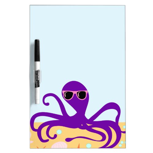 Groovy Octopus Underwater Cartoon Fun Dry_Erase Board