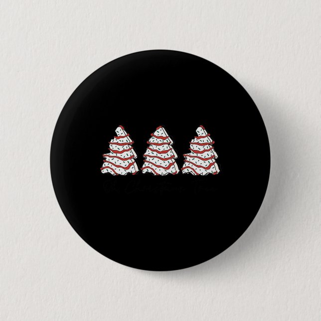 Groovy Oh Christmas Tree Xmas Lights Fun Tree Cake Button (Front)