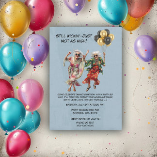 Groovy Older Ladies Birthday Party– Funny Dancing Invitation