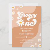 Groovy One 1st Birthday Party Boho Floral Daisy Invitation (Front)