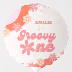 Groovy One 1st Birthday Party Boho Retro Daisy Balloon