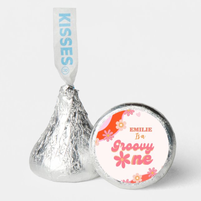 Groovy One 1st Birthday Party Boho Retro Daisy Hershey®'s Kisses® (Front)