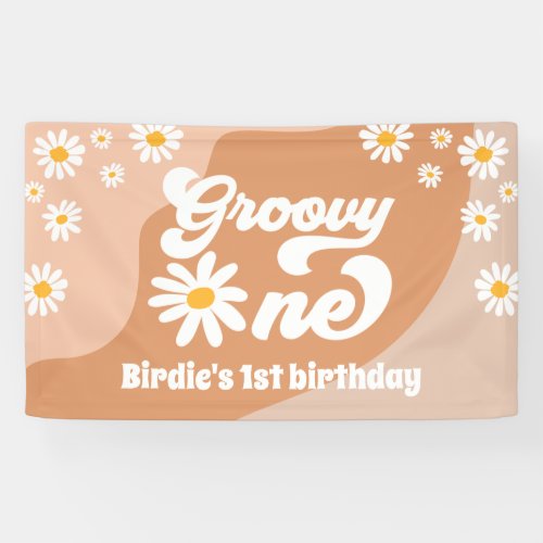 Groovy One 1st Birthday Party Retro Daisy Welcome Banner