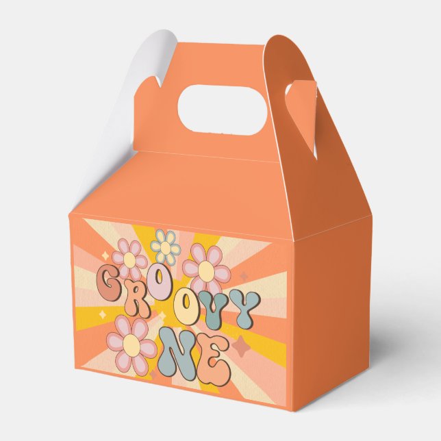 Groovy one birthday Party  Favor Boxes (Front Side)