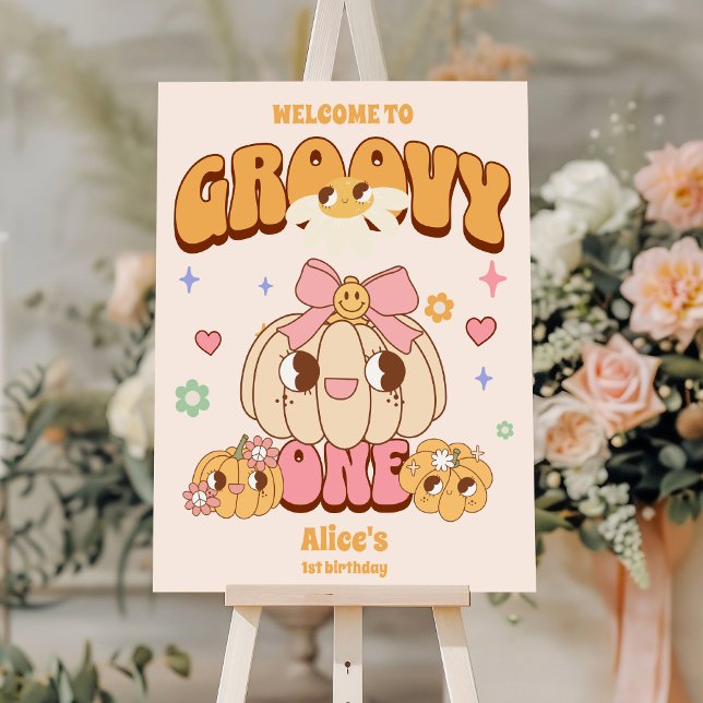 Groovy One Boho Daisy 1st Birthday Party Foam Board (Creator Uploaded)