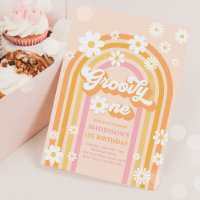 Groovy One Boho Daisy Rainbow 1st Birthday Party