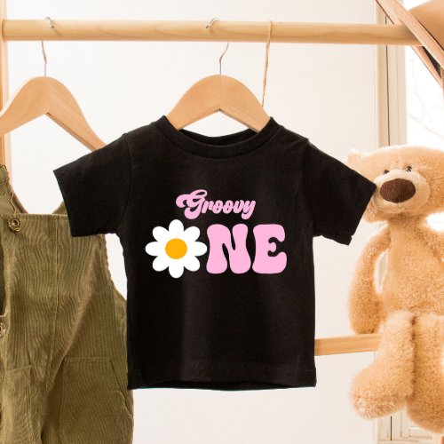 Groovy ONE Daisy 1st First Birthday Baby T_Shirt