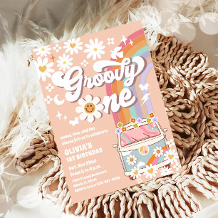 Groovy One First Birthday Invitation