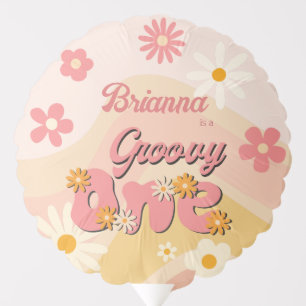 Groovy one first birthday party decor printed balloon