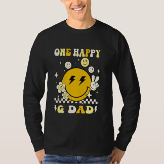 Groovy One Happy G Dad Smile Face Birthday Family  T-Shirt