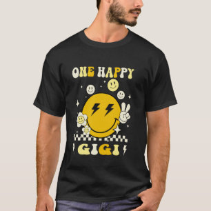 Groovy One Happy Gigi Smile Face Birthday Family M T-Shirt