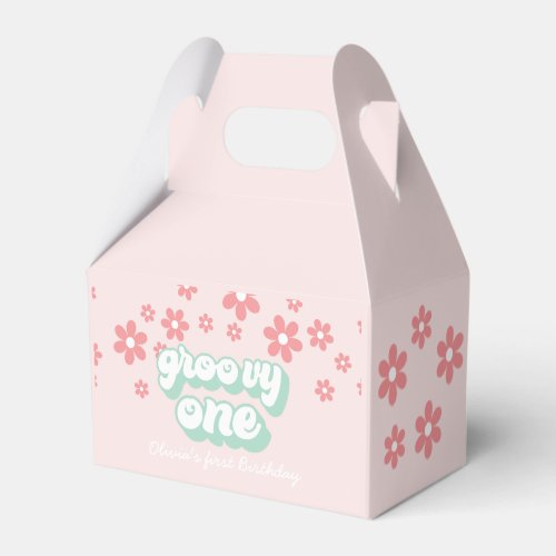 Groovy One hippie Pink Daisy first birthday Favor Boxes