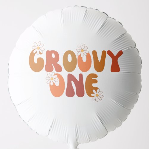 Groovy One Kids Age Birthday Retro 80s 90s Balloon