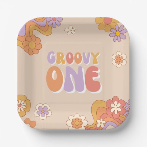 Groovy One Party Paper Plates