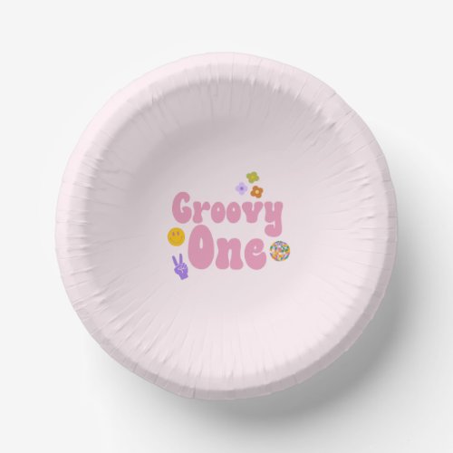 Groovy One Retro 70s 1st First Birthday Paper Bowls