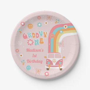 Groovy One Retro Boho Birthday Party Paper Plates