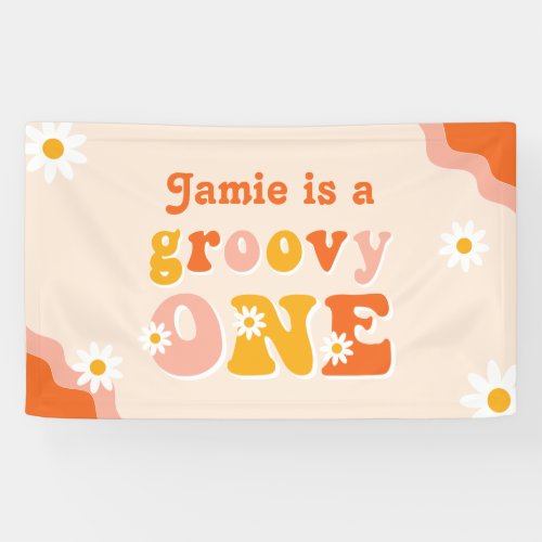 Groovy One Retro First Birthday Banner